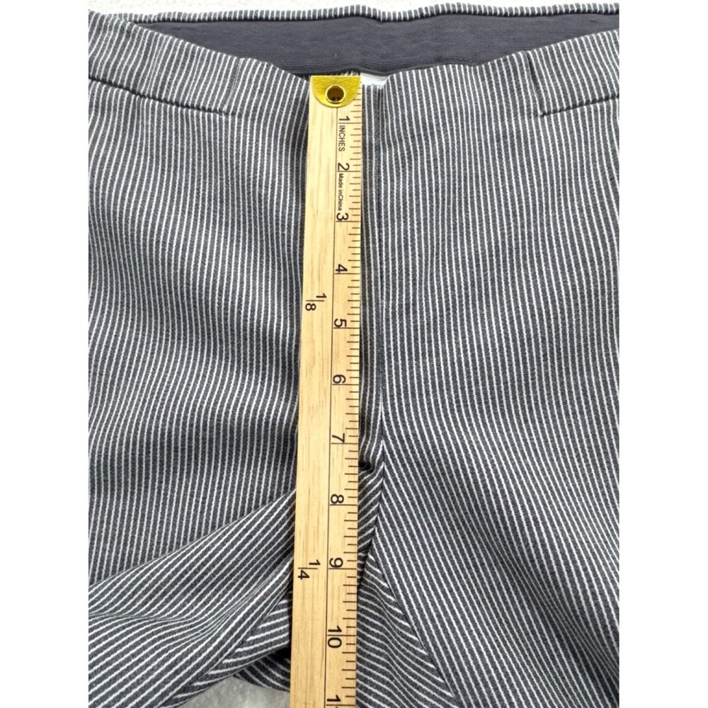 J. Jill Essential Slim Ankle Pants Women 10 Petite Black White Stripe Excellent - Picture 10 of 12